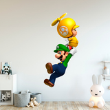 Vinilos Infantiles: Luigi con una Seta Voladora 4