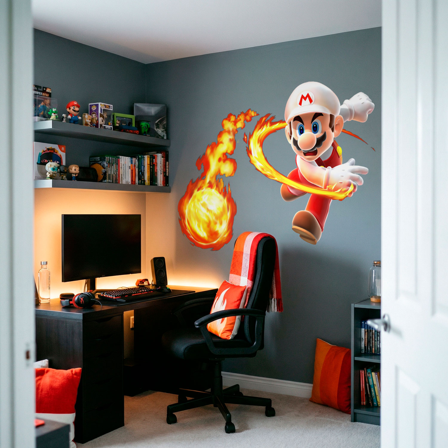 Vinilos Infantiles: Mario Bros Bola de Fuego