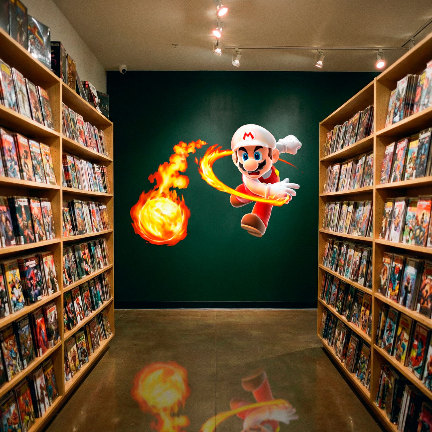 Vinilos Infantiles: Mario Bros Bola de Fuego