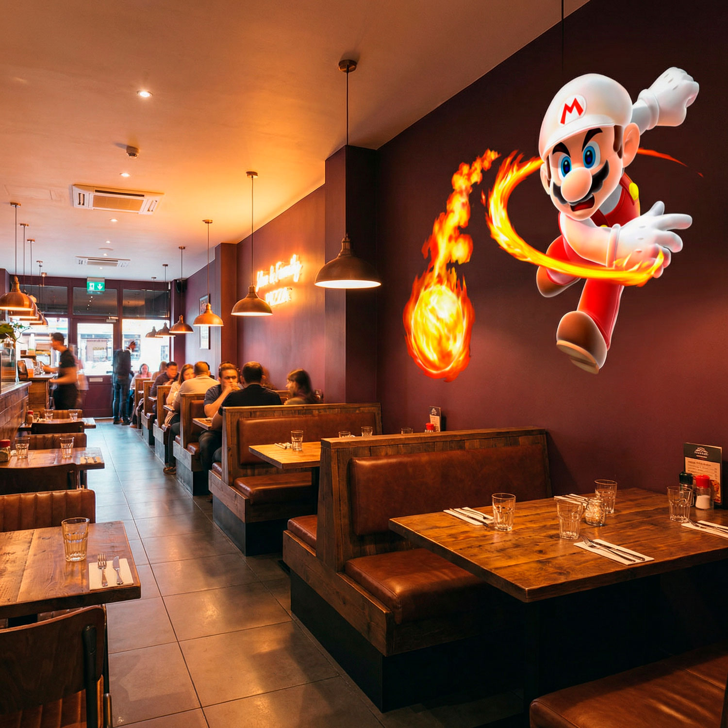 Vinilos Infantiles: Mario Bros Bola de Fuego