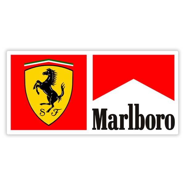 Pegatinas: Logo Ferrari y Marlboro