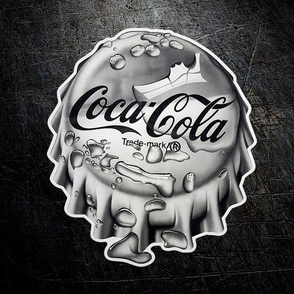 Pegatinas: Chapa Gris Coca Cola