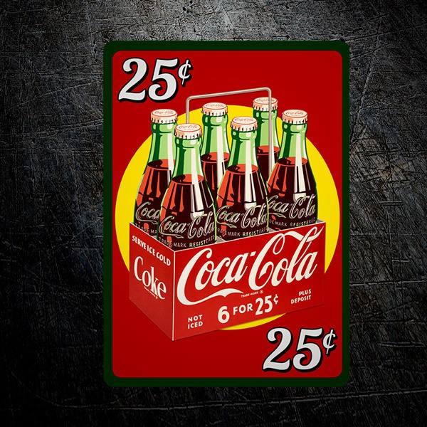 Pegatinas: Pack de 6 Coca Colas a 25 Centavos 1