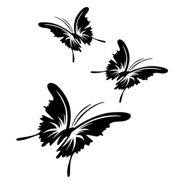 Vinilos Decorativos: 3 Bonitas Mariposas