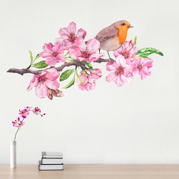 Vinilos Decorativos: Pájaro entre Orquídeas