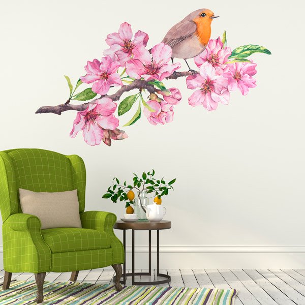 Vinilos Decorativos: Pájaro entre Orquídeas