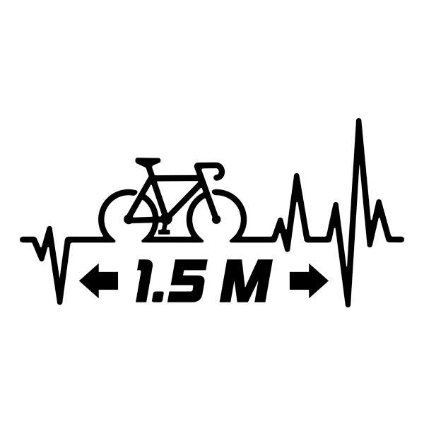 Pegatinas: Cardiograma Bicicleta Distancia 1,5m