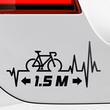 Pegatinas: Cardiograma Bicicleta Distancia 1,5m 2