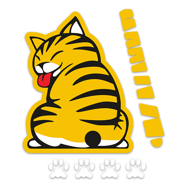 Pegatinas: Limpiaparabrisas Gato Amarillo