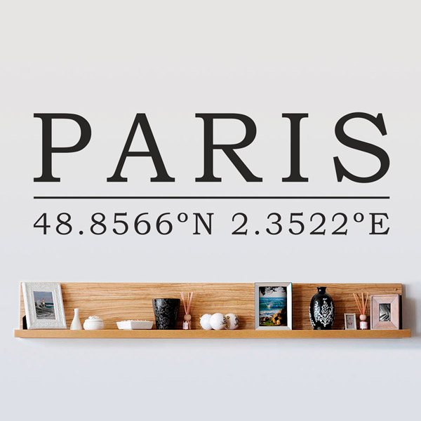 Vinilos Decorativos: París Coordenadas Geográficas