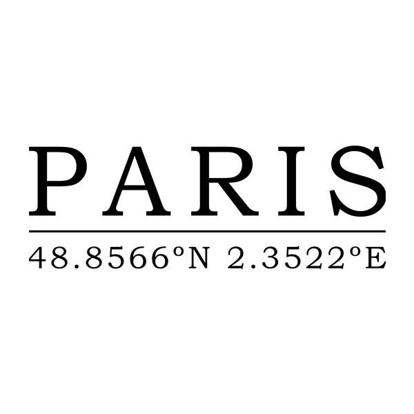 Vinilos Decorativos: París Coordenadas Geográficas