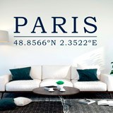 Vinilos Decorativos: París Coordenadas Geográficas 2