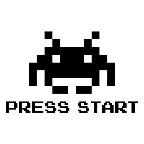 Vinilos Decorativos: Space Invaders Press Start