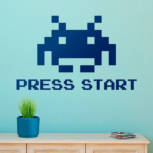 Vinilos Decorativos: Space Invaders Press Start