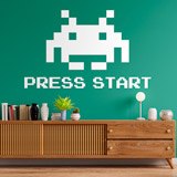 Vinilos Decorativos: Space Invaders Press Start 3