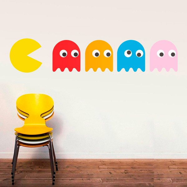 Vinilos Decorativos: Pac-Man y 4 Fantasmas