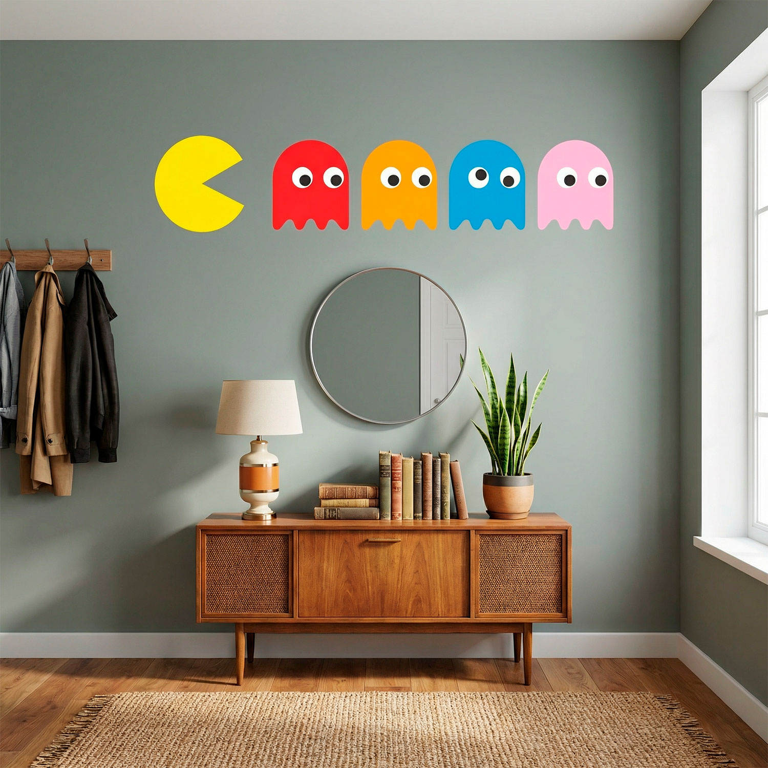 Vinilos Decorativos: Pac-Man y 4 Fantasmas