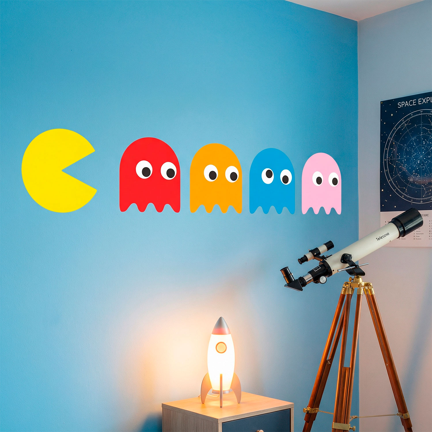 Vinilos Decorativos: Pac-Man y 4 Fantasmas