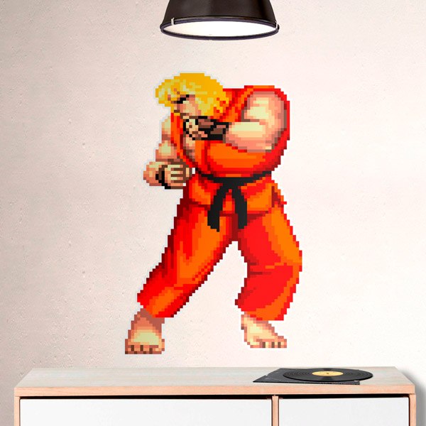 Vinilos Decorativos: Street Fighter Ken Pixel Art