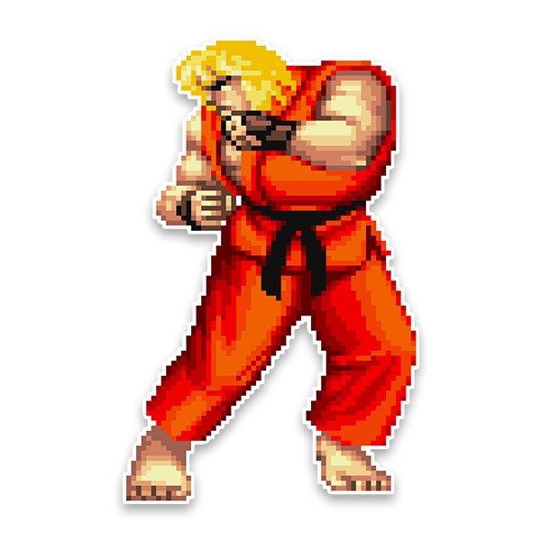 Vinilos Decorativos: Street Fighter Ken Pixel Art