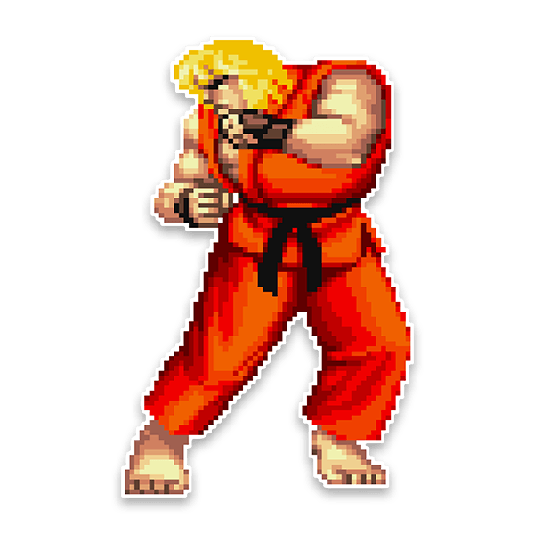 Vinilos Decorativos: Street Fighter Ken Pixel Art 0
