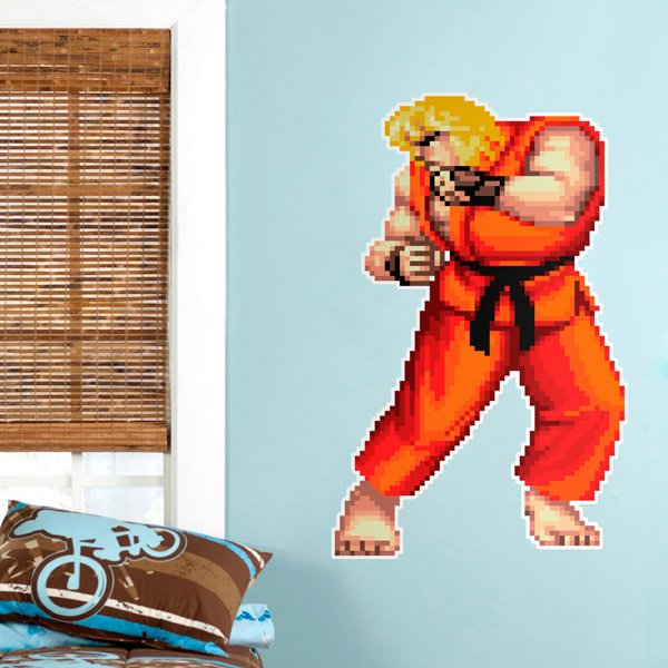 Vinilos Decorativos: Street Fighter Ken Pixel Art