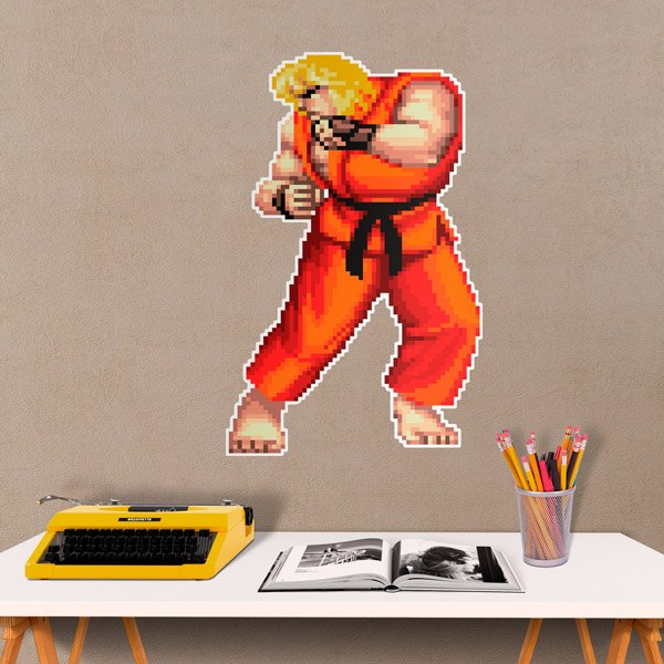 Vinilos Decorativos: Street Fighter Ken Pixel Art