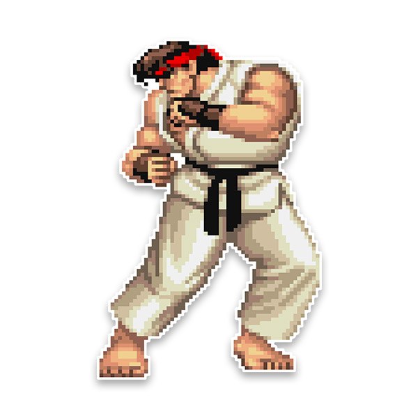 Prestigioso Negligencia médica cuidadosamente Vinilo Decorativo Street Fighter Ryu Pixel Art | TeleAdhesivo.com