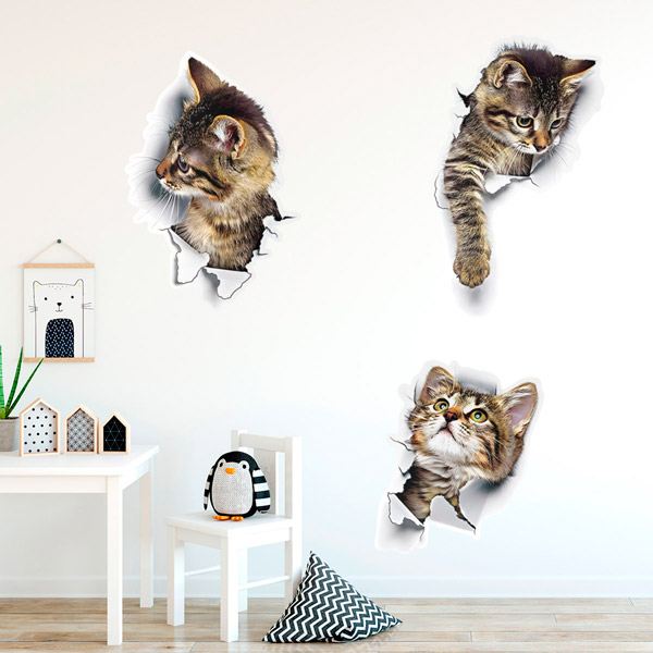 Vinilos Decorativos: 3 gatos traviesos