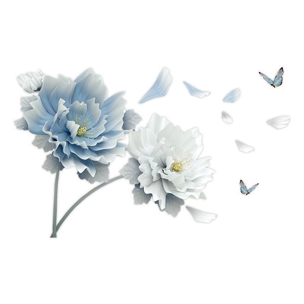 Vinilos Decorativos: Flores azul y blanca