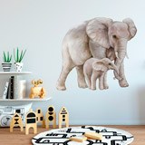 Vinilos Infantiles: Elefante con su cría 4