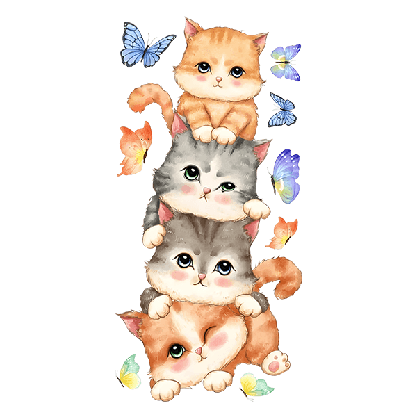 Vinilos Infantiles: Gatos y mariposas