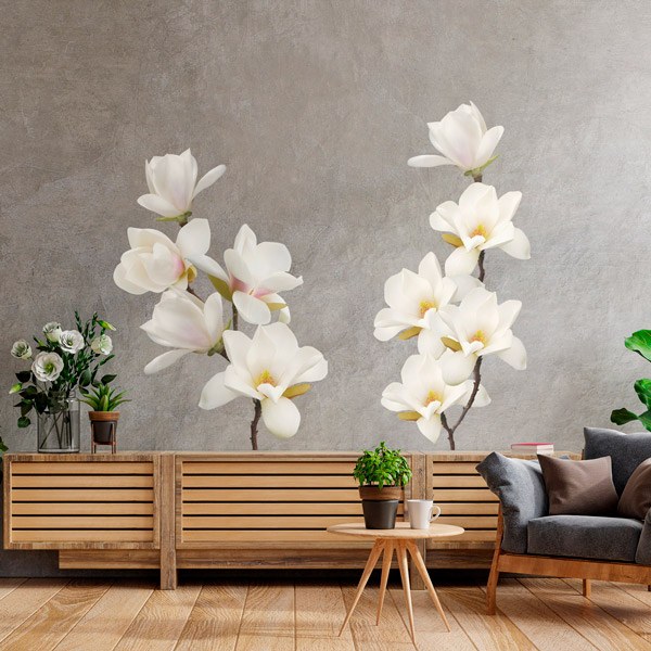 Vinilos Decorativos: Flores blancas