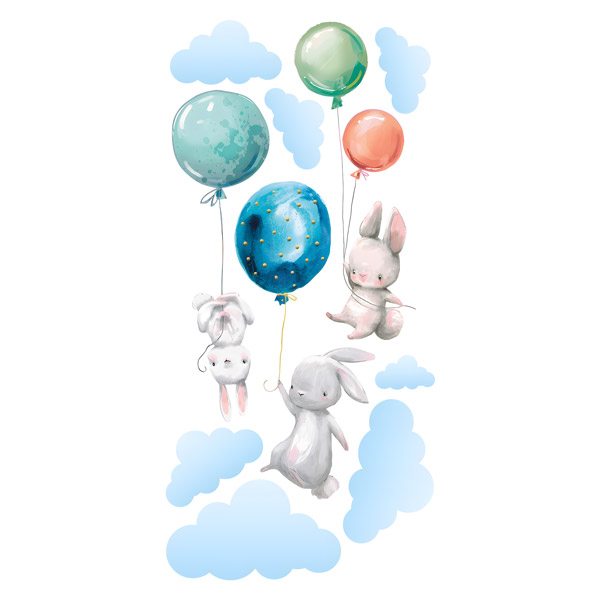 Vinilos Infantiles: Conejos con globos