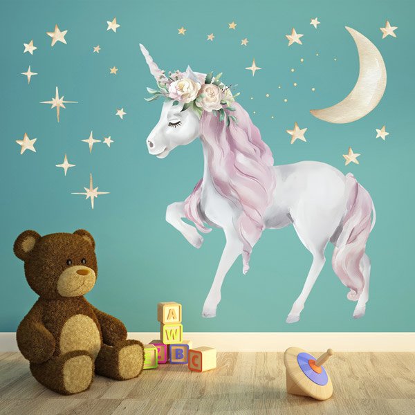 Vinilos Decorativos: Unicornio con estrellas