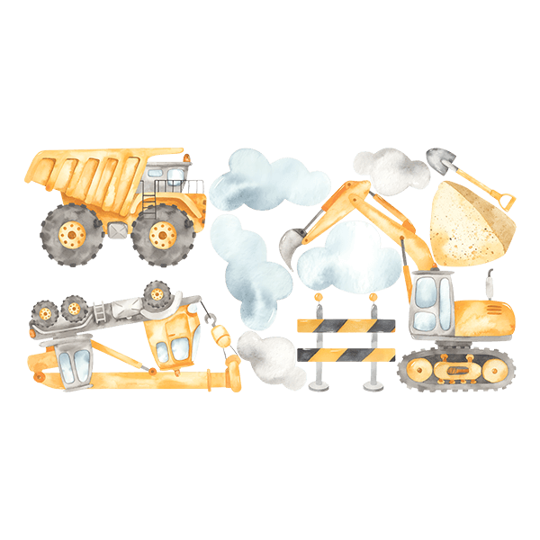 Vinilos Infantiles: Máquinas excavadoras