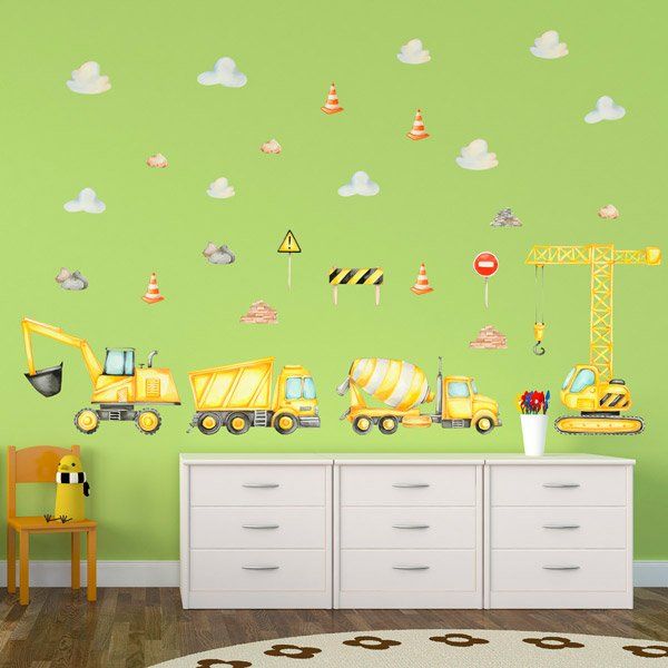 Vinilos Infantiles: Máquinas para la construcción