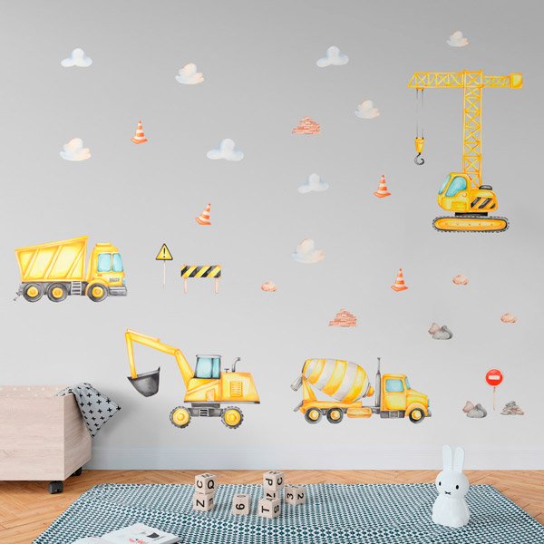 Vinilos Infantiles: Máquinas para la construcción