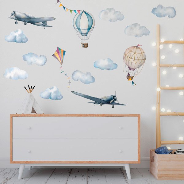 Vinilos Infantiles: Aviones y globos