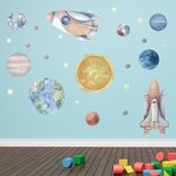 Vinilos Infantiles: Cohetes y planetas 3