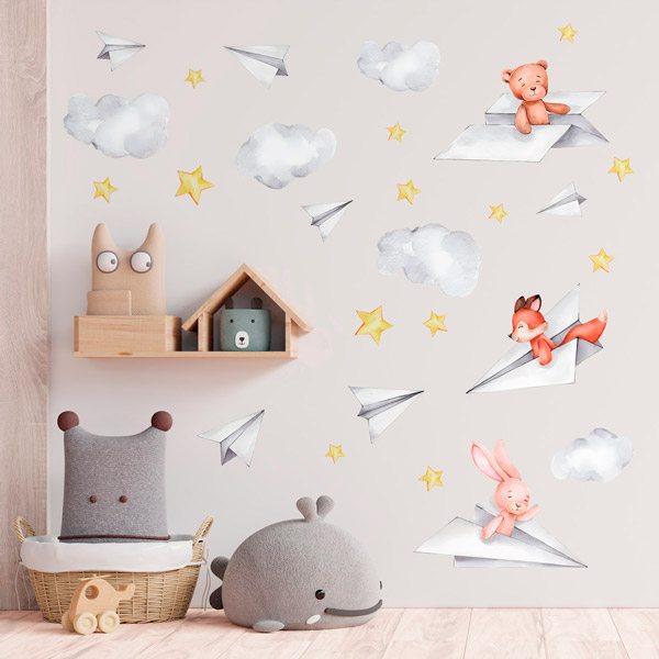 Vinilos Infantiles: Aviones de papel