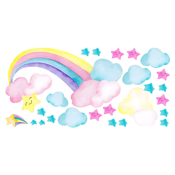 Vinilos Infantiles: Arco iris y estrellas