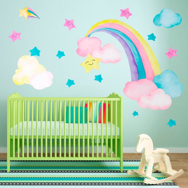 Vinilos Infantiles: Arco iris y estrellas