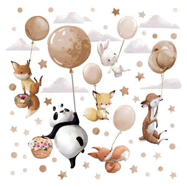 Vinilos Infantiles: Animales con globos