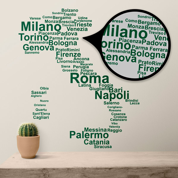 Vinilos Decorativos: Tipográfico Italia