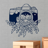 Vinilos Decorativos: Cámara de fotos con flores 2