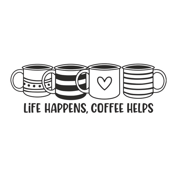 Vinilos Decorativos: Life happens, coffee helps