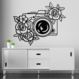 Vinilos Decorativos: Cámara de fotos con flores 2 2