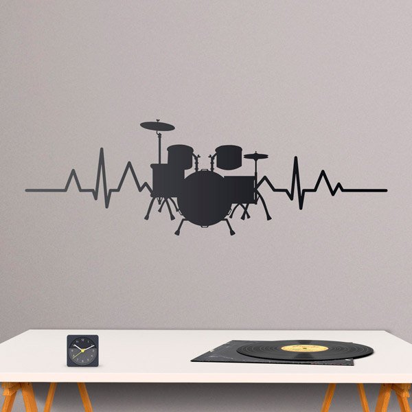 Vinilos Decorativos: Cardiograma Bateria