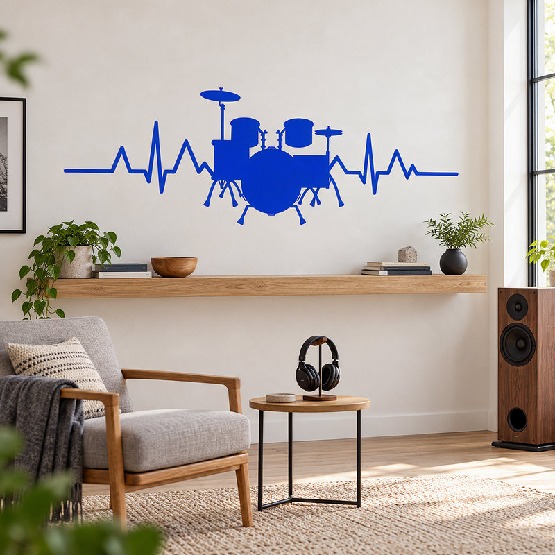 Vinilos Decorativos: Cardiograma Bateria